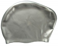 Шапочка для плавания силиконовая Dobest для длинных волос KW10 (серебро)